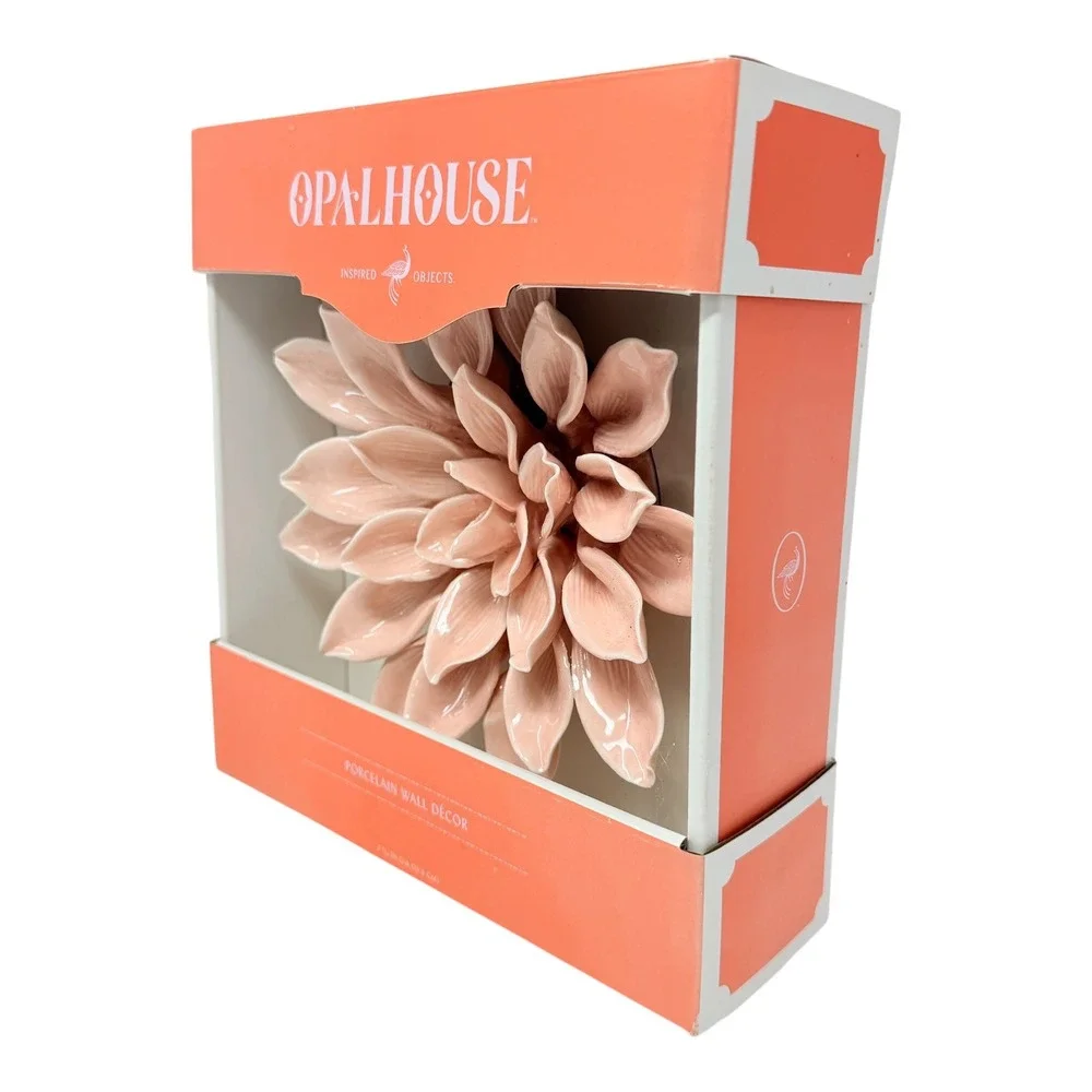 Opalhouse Wall Decor Porcelain Flower Pink Dahlia 2018 Target 7.5 Inch 3D Art